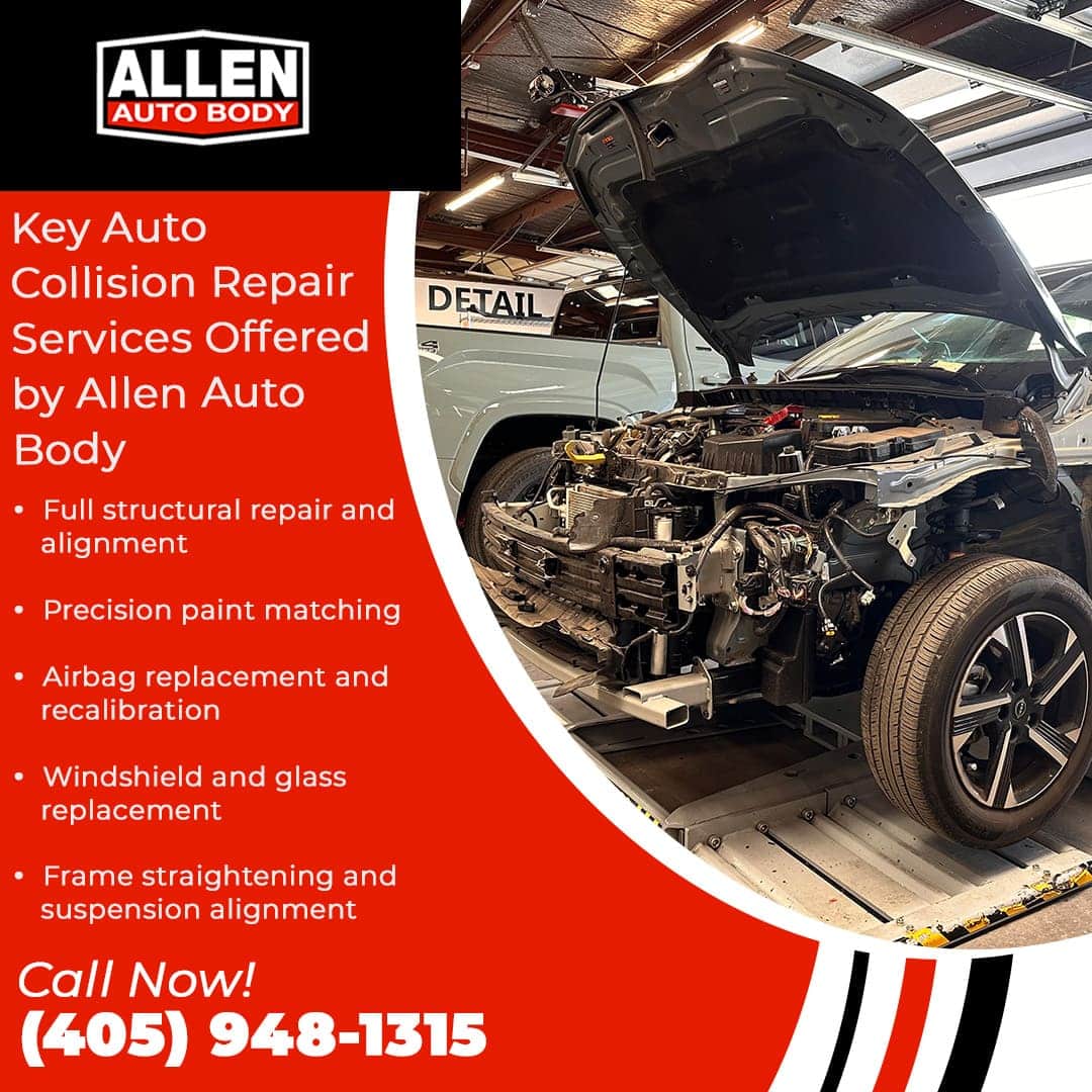 key auto collision repair services offered by allen auto body